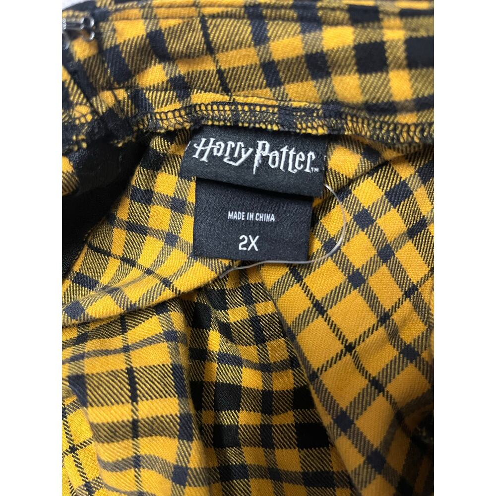 Official Harry Potter Hot Topic Hufflepuff Plaid Skirtall Overall Dress - Picture 5 of 5